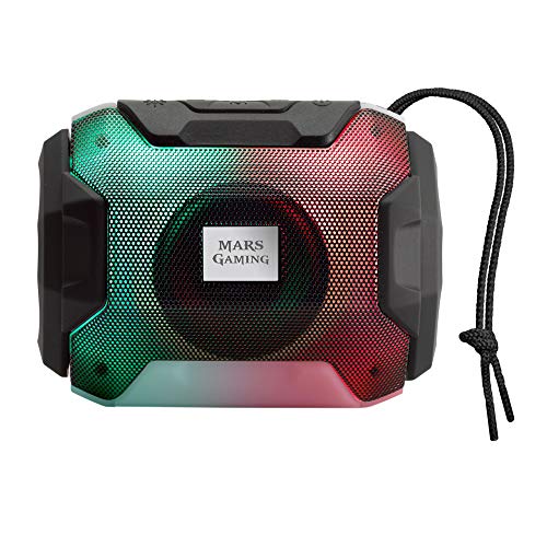 Mars Gaming MSBAX, Altavoz Bluetooth RGB, Compacto,10W, USB/MicroSD/Radio, Negro
