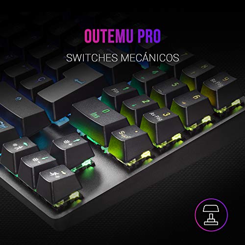 MARSGAMING MKREVOPRO, Teclado Gaming RGB Mecánico, TKL+ NUM, Switch Rojo, ES