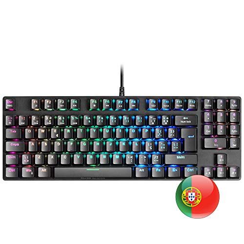 MARSGAMING MKREVOPRO, Teclado Gaming RGB Mecánico, TKL+NUM, Switch Marrón,Portu