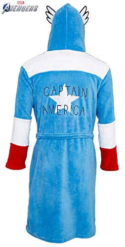 Marvel - Albornoz para hombre, de forro polar mullido con diseño de superhéroe de los Vengadores, Hulk o Capitán América - Bata supersuave y cómoda para dormir, unisex, regalos de cómics para hombres