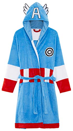 Marvel - Albornoz para hombre, de forro polar mullido con diseño de superhéroe de los Vengadores, Hulk o Capitán América - Bata supersuave y cómoda para dormir, unisex, regalos de cómics para hombres