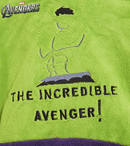 Marvel Avengers Bata Para Niños Superhéroes Hulk Capitán América, Batas de Estar Por Casa Ropa de Dormir, Personajes Comics, Regalos Originales Niños Adolescentes (11/12 años, Hulk)