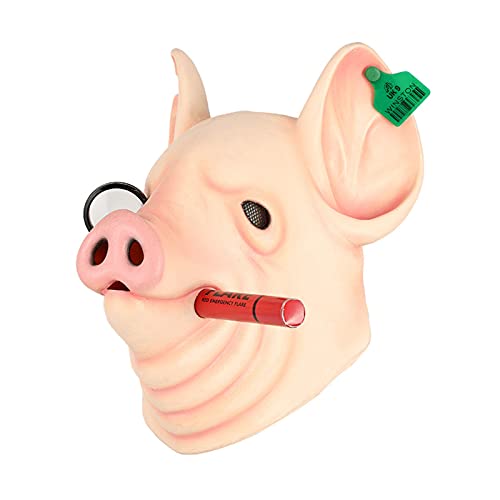 Máscara de Halloween Watchdog Legion Pig Caball Latex Adulto Máscara adecuada para la barra de la barra de Cosplay Máscara de Halloween complexion-One size