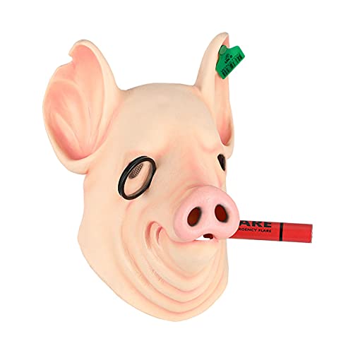Máscara de Halloween Watchdog Legion Pig Caball Latex Adulto Máscara adecuada para la barra de la barra de Cosplay Máscara de Halloween complexion-One size