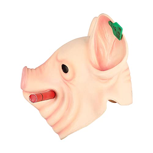 Máscara de Halloween Watchdog Legion Pig Caball Latex Adulto Máscara adecuada para la barra de la barra de Cosplay Máscara de Halloween complexion-One size