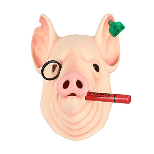 Máscara de Halloween Watchdog Legion Pig Caball Latex Adulto Máscara adecuada para la barra de la barra de Cosplay Máscara de Halloween complexion-One size