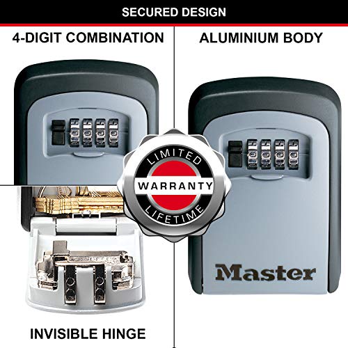 Master Lock Caja fuerte para llaves [Mediana] [Montaje mural] - 5401EURD - Caja de seguridad
