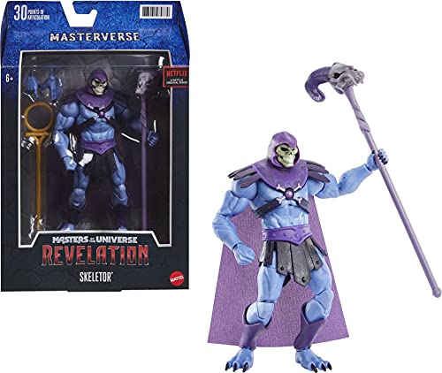 Masters of the Universe Revelation, Figura Skeletor, muñeco articulado de juguete (Mattel GYV10)