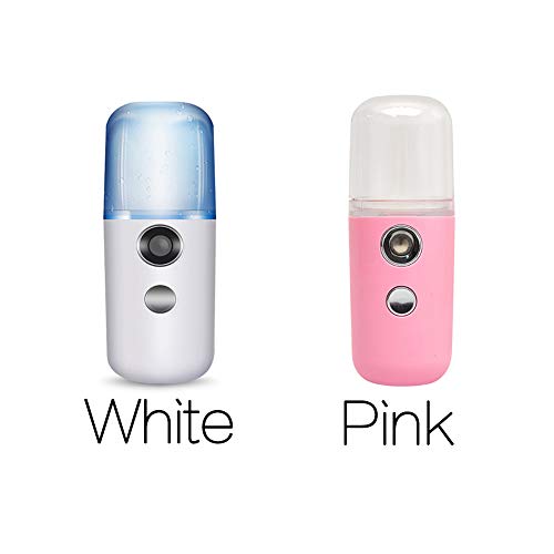 Matedepreso Facial Steamer Cold Mist Spray Handheld Face Steamer Skin Care SPA Travel Deep Cleaning Beauty Device(Pink)