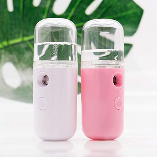 Matedepreso Facial Steamer Cold Mist Spray Handheld Face Steamer Skin Care SPA Travel Deep Cleaning Beauty Device(Pink)