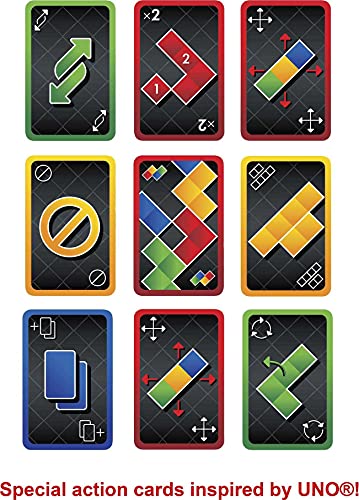 Mattel Games-GXV91 Mesa UNO Blokus Shuffle Inspirada en Juego de Cartas, Juguete para niños +7 años, Multicolor (GXV91)