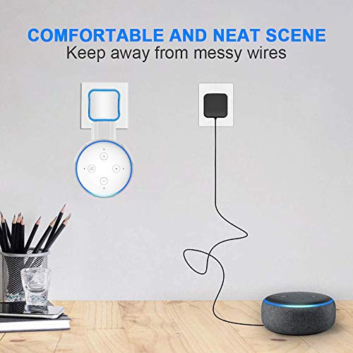 Maxesla Soporte Echo Dot 3 Generacion, Altavoz Inteligente una solución de Ahorro de Espacio para Altavoces Smart Home, Altavoces, Accesorios con organización de Cables, sin Cables desordenados,Blanco