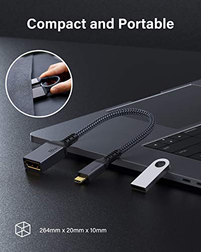 Maxonar Adaptador USB C DisplayPort 8K@60Hz DP1.4 4K@60Hz/144Hz /120Hz 5K@60Hz 2K@240Hz Adaptador Thunderbolt 3 DisplayPort HBR3 DSC for MacBook Pro Mac Mini DELL XPS VESA