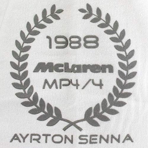 MBA-SPORT Ayrton Senna Camiseta de Mujer Mundo Champion 1988 Mclaren Blanco - Blanco, L