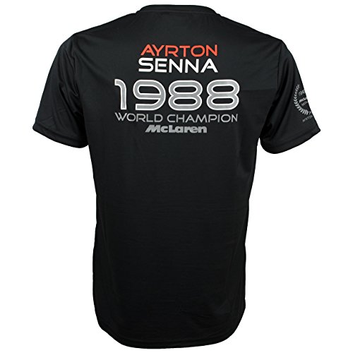 MBA-SPORT Ayrton Senna McLaren World Champion 1988 - Camiseta (talla XXL), color negro