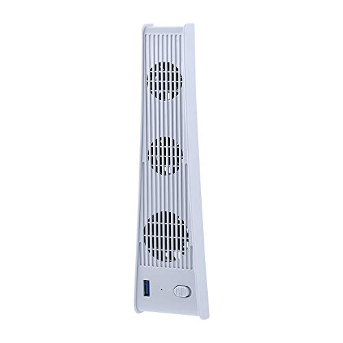 Mcbazel Cooling Ventiladores para PS5, Externo USB 3.0 Accesorio de Enfriador Compatible con PlayStation 5 Edición Digital / Consola Ultra HD - Blanco