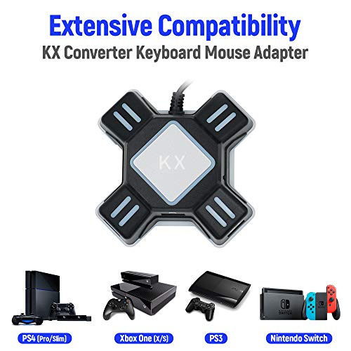 Mcbazel KX Gaming Teclado y Ratón USB Adaptador PS4/ PS3/ Xbox One/ NS Switch Console Converter