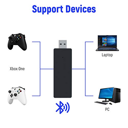Mcbazel Receptor de Juegos de Controlador Inalámbrico Adaptador Xbox One para PC con Windows Compatible con Controlador Xbox One / Xbox One S / Xbox One X / Xbox Elite 2