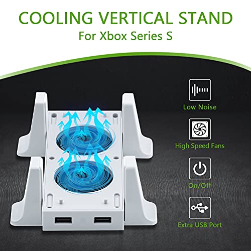 Mcbazel Ventilador para soporte de enfriamiento Xbox Series S con indicador LED / dos puertos USB (solo para Xbox Series S)