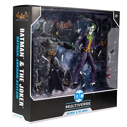 McFarlane DC Multiverse Batman Arkham Asylum - Batman y Joker (Variante) 7 Pulgadas Figura de acción 2 Unidades, 15452-8