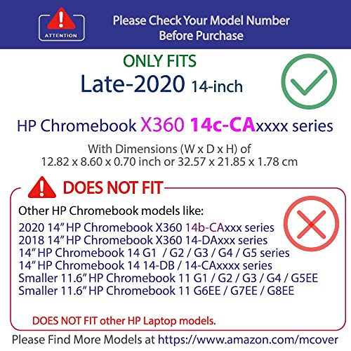 mCover - Carcasa rígida para portátiles HP Chromebook X360 14C-caxxxx de 14 pulgadas (no compatible con otros portátiles HP Chromebook y Windows)