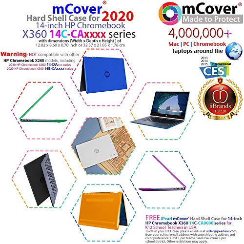 mCover - Carcasa rígida para portátiles HP Chromebook X360 14C-caxxxx de 14 pulgadas (no compatible con otros portátiles HP Chromebook y Windows)