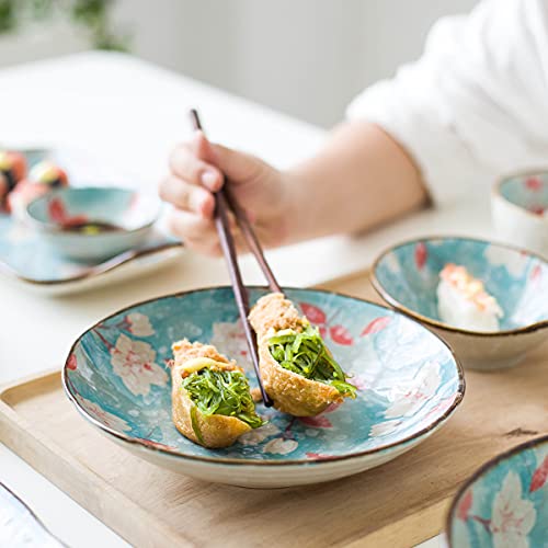 MDZF SWEET HOME Juego de 4 platos llanos, platos para pasta, platos hondos, 21 cm