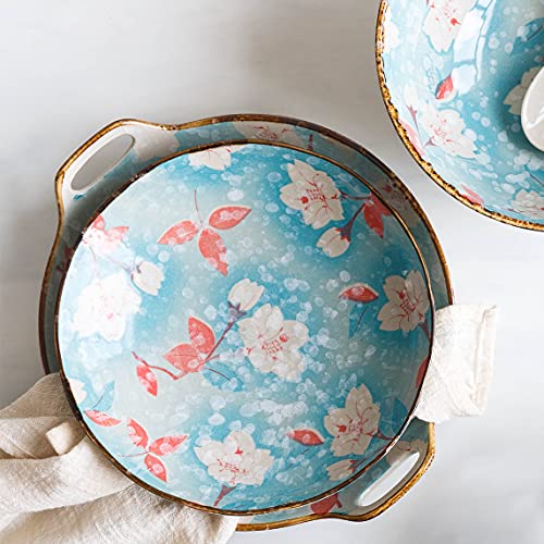 MDZF SWEET HOME Juego de 4 platos llanos, platos para pasta, platos hondos, 21 cm