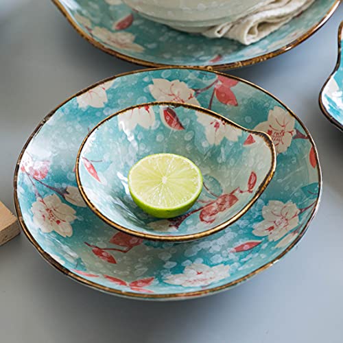 MDZF SWEET HOME Juego de 4 platos llanos, platos para pasta, platos hondos, 21 cm