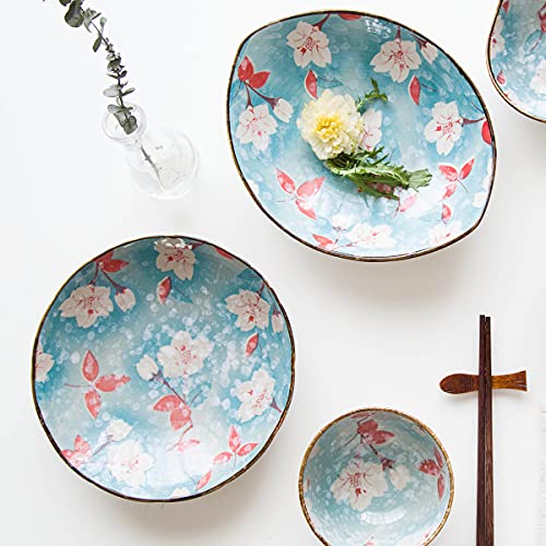 MDZF SWEET HOME Juego de 4 platos llanos, platos para pasta, platos hondos, 21 cm