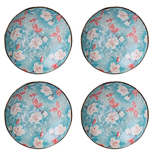 MDZF SWEET HOME Juego de 4 platos llanos, platos para pasta, platos hondos, 21 cm