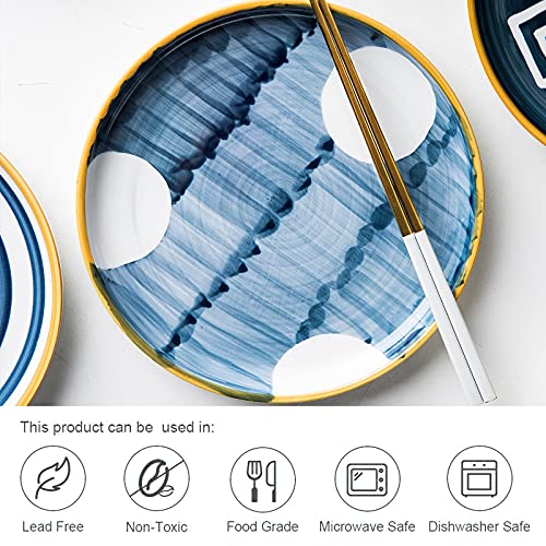 MDZF SWEET HOME Juego de platos llanos, platos japoneses, platos de postre, 25 cm