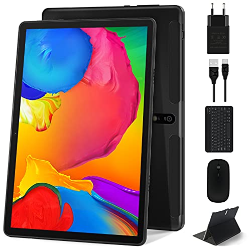 MEBERRY Tablet 10 '' HD IPS Rápido Android 10 Pro 8-núcleos 1.6Ghz Tableta 128GB Expandible - Certificación Google GMS - 8000mAh | WI-FI | Bluetooth | GPS(5.0+8.0MP Cámara), Ratón+Teclado, Negro