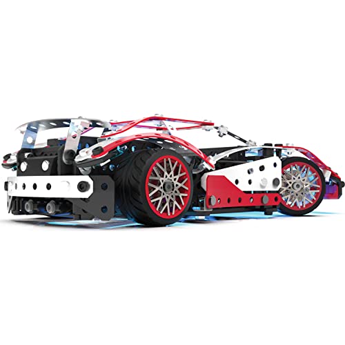 MECCANO 25 en 1 Supercar Motorizado Stem Modelo Kit de construcción con 347 Piezas, Herramientas Reales y Luces de Trabajo, Juguetes para niños para Edades de 10 años en adelante