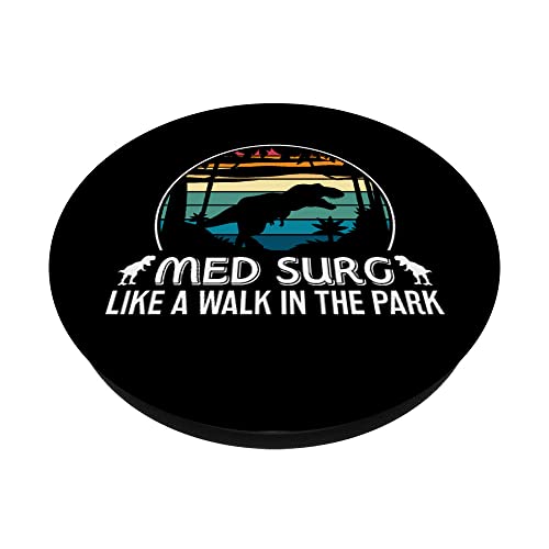 Med Surg Como Paseo En Parque Divertido Med Enfermera Dinosaurio PopSockets PopGrip Intercambiable