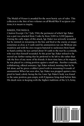 Medal of Honor World War II: A Collection of Recipient Citations: Volume One: A-L: Volume 1 (Medal of Honor: War by War)