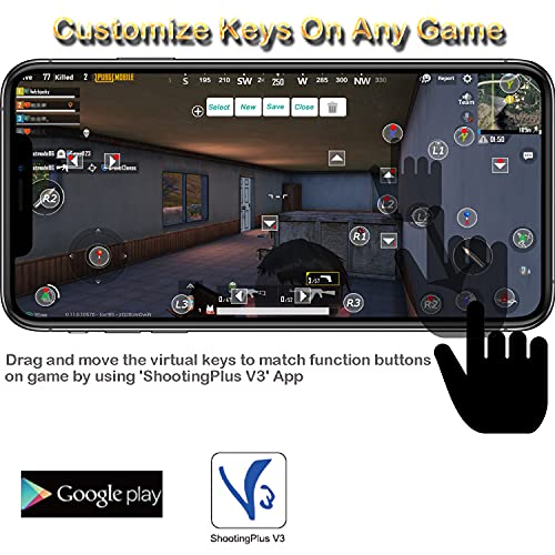 Megadream Android Game Controller, PUBG Mobile Game Controller, Wireless Key Mapping Gamepad Joystick for PUBG & Fotnite & COD, Compatible for Samsung Galaxy LG HTC Other Phone Tablet