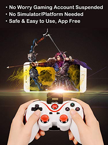 Megadream Android Game Controller, PUBG Mobile Game Controller, Wireless Key Mapping Gamepad Joystick for PUBG & Fotnite & COD, Compatible for Samsung Galaxy LG HTC Other Phone Tablet