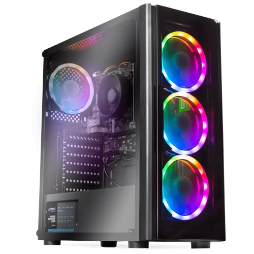 Megamania PC Gaming AMD Ryzen 5 Pro 5650G, Ordenador de sobremesa 4.4GHz Turbo Six Core | 16GB RAM | SSD 480GB | Gráfica AMD Radeon Vega 7 Cores | WiFi | Caja Gaming