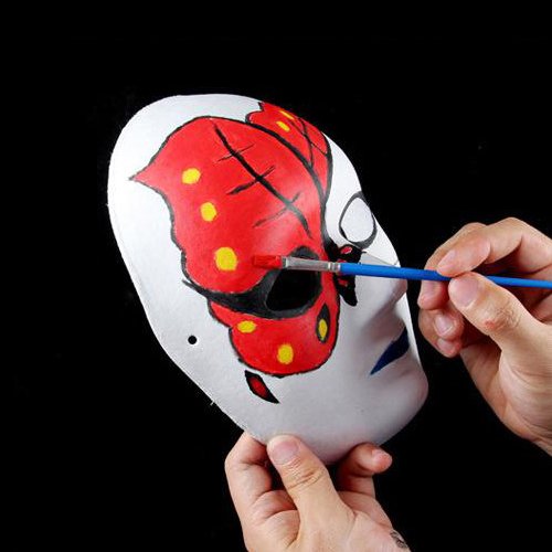 Meimask 10pcs bricolaje papel blanco máscara de pulpa en blanco máscara pintada a mano personalidad creativa máscara de diseño libre (mitad de la cara de zorro)