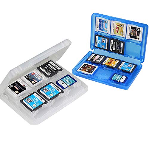 Mein HERZ 2 Pc Caja de Almacenamiento de Juegos de Nintendo Caja de Almacenamiento de Tarjetas de Juego de Caja Protectora de Plástico 28 en 1 para los Nuevos NDS, NDSI, NDSILL, 2DS, 3DS, 3DSLL / XL