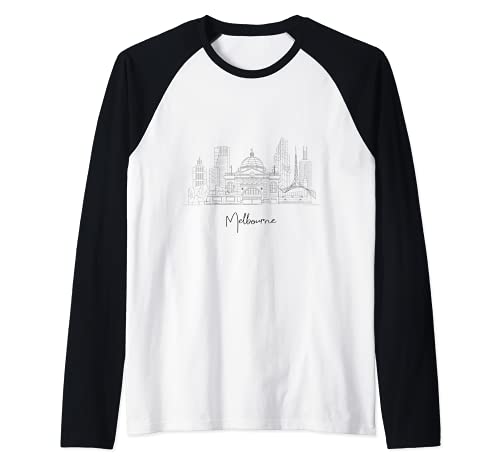 Melbourne Victoria VIC Ciudad Skyline Design - B Camiseta Manga Raglan