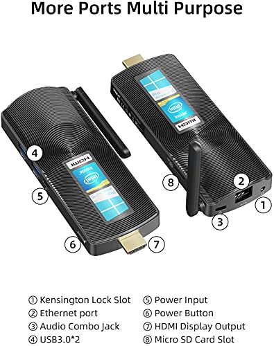 Mele Mini PC Stick Windows 10 Pro 8GB DDR 256GB eMMC Celeron J4125 Procesor Quad-Core Sin Ventilador Mini Computadora 4K HD BT4.2 2.4G-5.0G Doble Bandera WiFi USB3.0