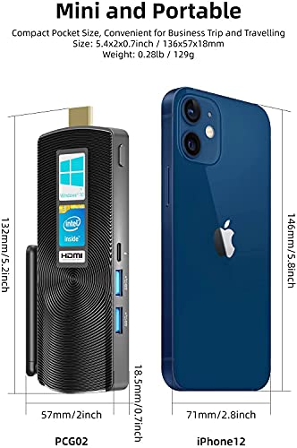 Mele Mini PC Stick Windows 10 Pro 8GB DDR 256GB eMMC Celeron J4125 Procesor Quad-Core Sin Ventilador Mini Computadora 4K HD BT4.2 2.4G-5.0G Doble Bandera WiFi USB3.0