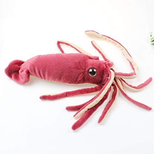 MENGLING 72/78 cm Vida Real Squid Toys Peluche Gigante Animal Marine Calamar Relleno Toys Doll Soft Doll Regalo for niños Cumpleaños (Color : 78cm Wine Red)