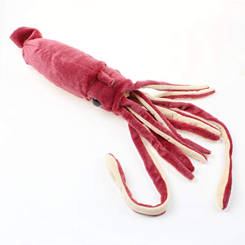 MENGLING 72/78 cm Vida Real Squid Toys Peluche Gigante Animal Marine Calamar Relleno Toys Doll Soft Doll Regalo for niños Cumpleaños (Color : 78cm Wine Red)