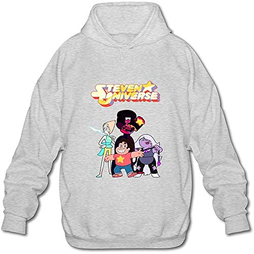 Men's Steven Universe Logo Long-Sleeve Hoodies Sweatshirt Ash