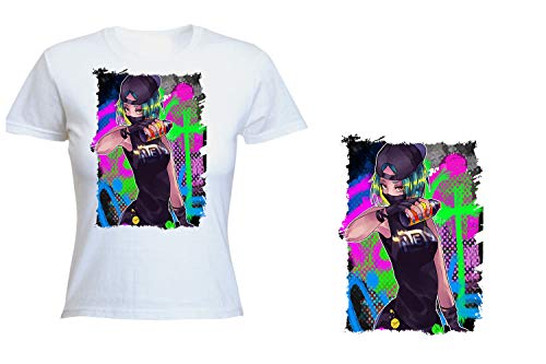 MERCHANDMANIA Camiseta Mujer A3 Chica GRAFITERA Videojuego Tshirt