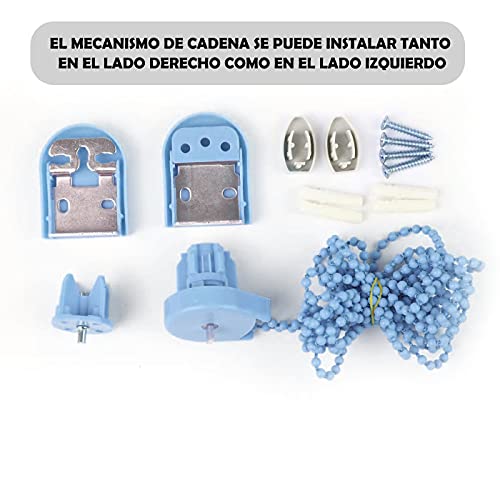 MERCURY TEXTIL-Estor Enrollable translúcido Liso (Azul, 150x180cm)