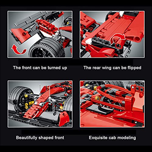 MERK Technic F1 - Juego de coche para Ferrari, Fórmula 1, 1100 piezas para niños y adultos, compatible con LEGO Technic